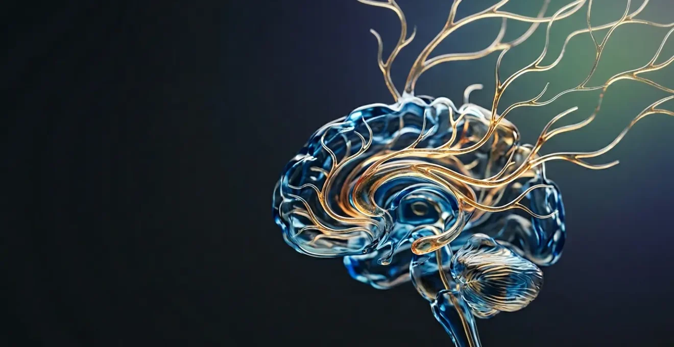 Abstract neural pathways symbolizing brain recovery and resilience after failure