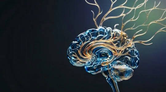 Abstract neural pathways symbolizing brain recovery and resilience after failure