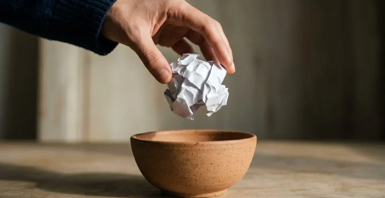 Symbolic image of paper being safely released representing destructive journaling technique