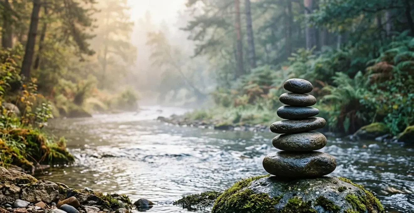 Abstract representation of mental energy restoration and cognitive focus renewal