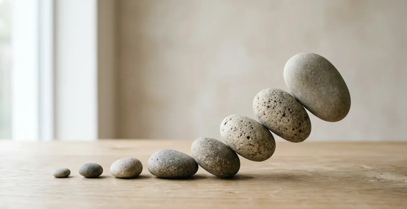 A conceptual visualization representing the transformative compound effect of small daily wellness habits accumulating into significant life change