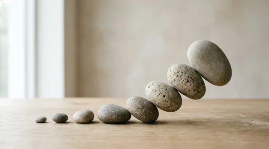 A conceptual visualization representing the transformative compound effect of small daily wellness habits accumulating into significant life change