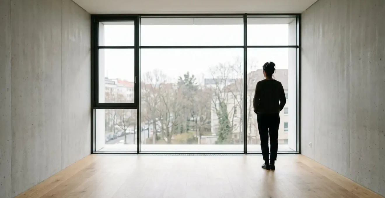 Person in contemplative moment looking out window, symbolizing the weight of an important career decision about recovery