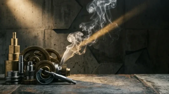 Abstract representation of discipline as a structured system versus fleeting motivation in personal development