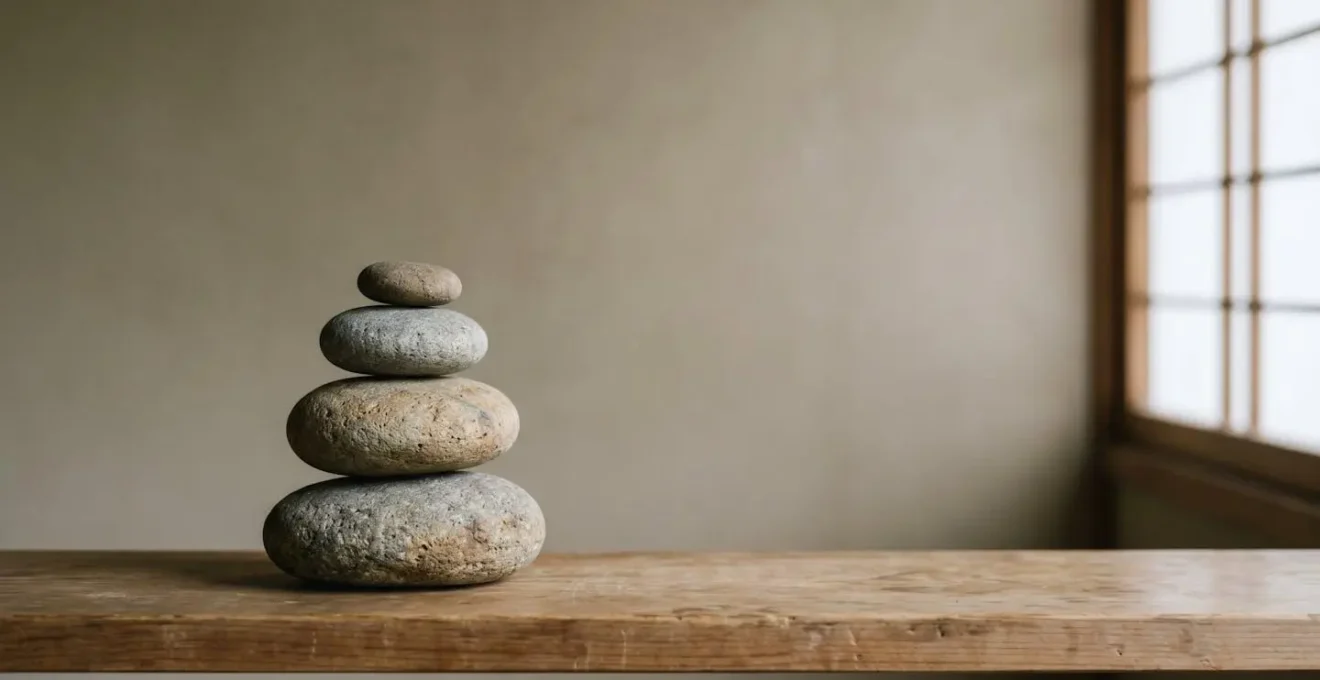 Minimal composition showing interlocking natural elements representing the connection of habits