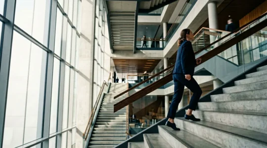 Professional career development concept showcasing psychological resilience and growth mindset in workplace setting