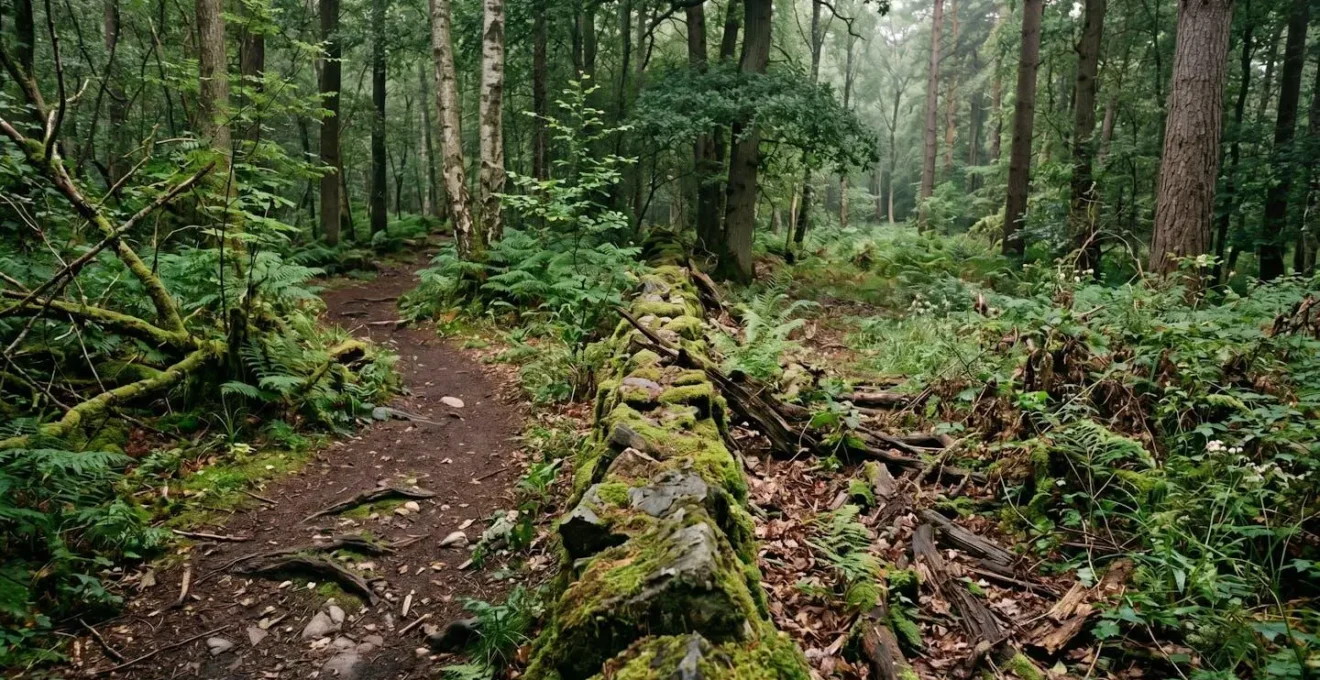 Symbolic representation of pathway formation and erosion through natural elements