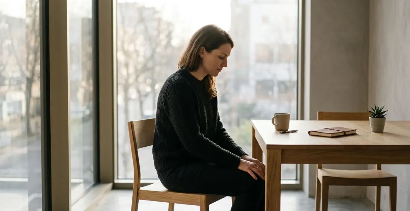 Professional at emotional crossroads between exhaustion and burnout recovery